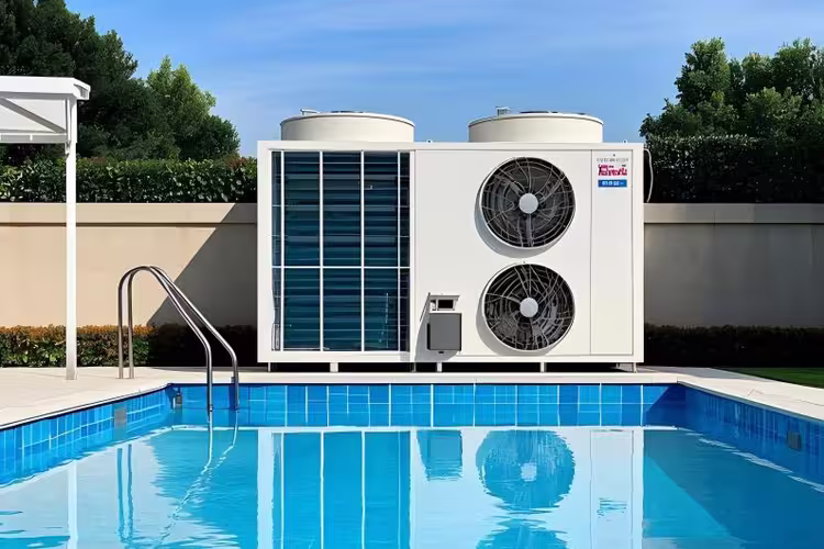 App heat pump madrid hotel constant temperature pool, spain
